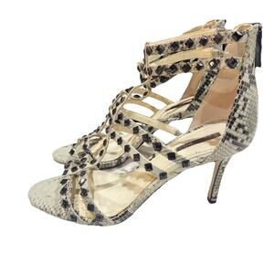 BCBGeneration snakeskin-print studded strappy heels Size 8